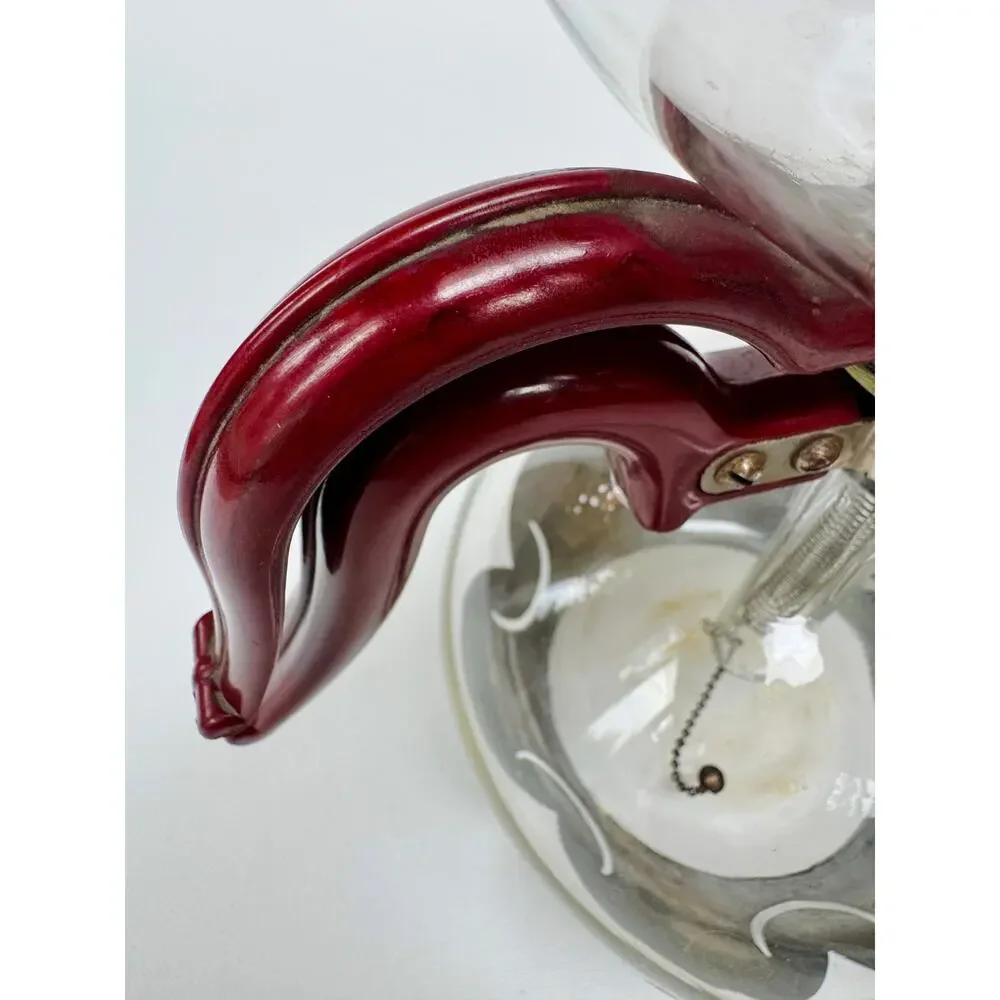 Vintage Complete Silex Pyrex Vacuum Coffee Maker, Red Bakelite
